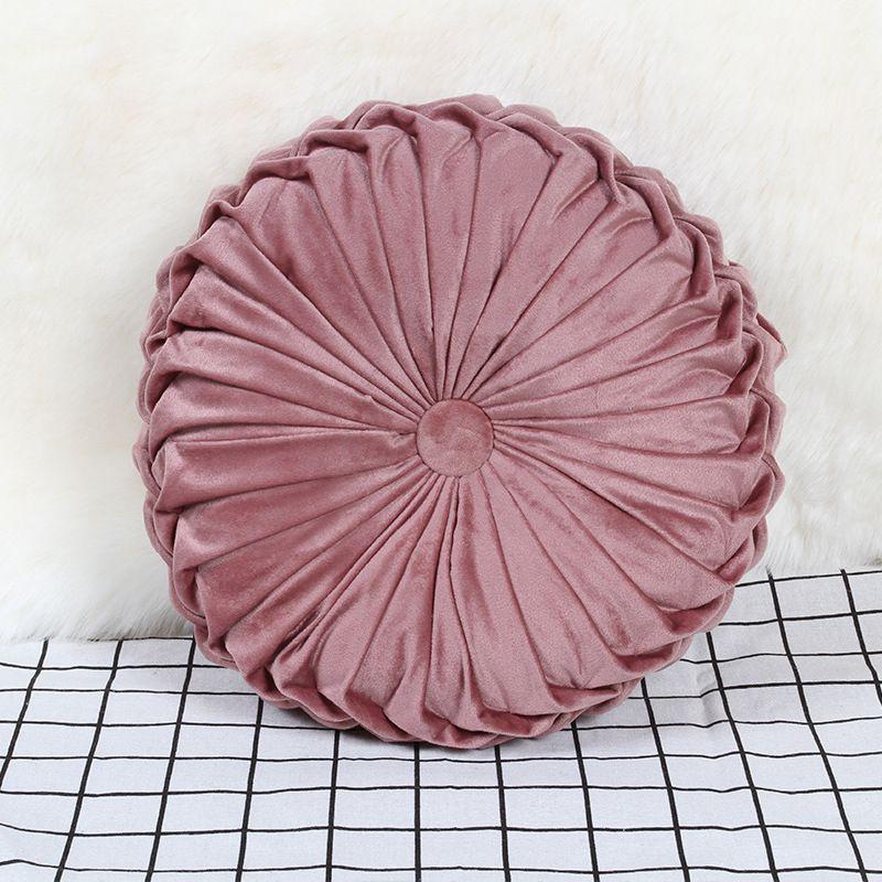 Luxurious Plush Pleated Round Pumpkin Pillow Soft Touch Couch Cushion Floor Decor