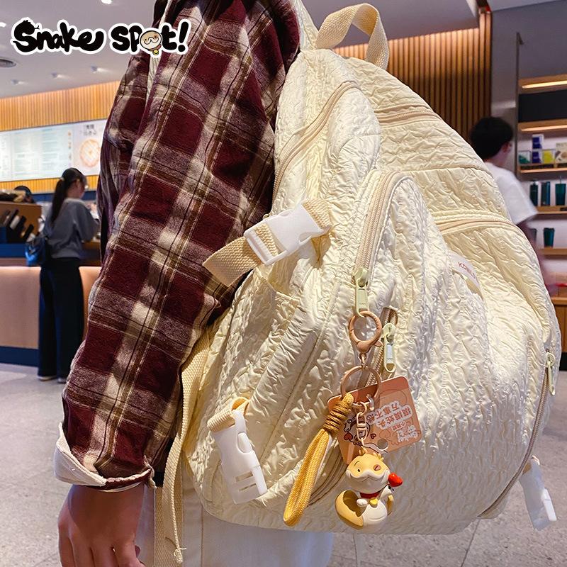 Jahr der Schlange Welpe Schlange Punkt Schlüsselanhänger Cartoon Strohhut Schlange Puppe Schultasche Anhänger Neujahrsgeschenk