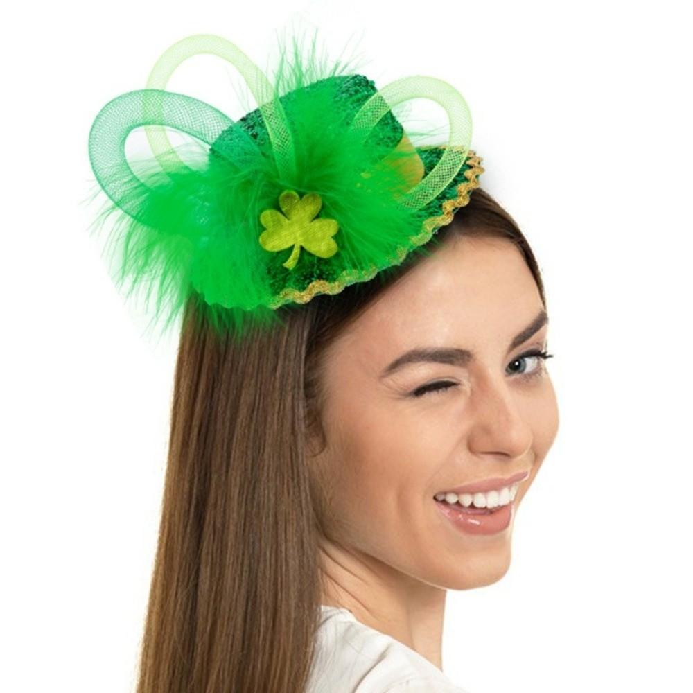 Festive Style ST. Patricks Day Headband Creative Shamrock Shape Shamrock Headband Portable Bow Headband Carnival Festival