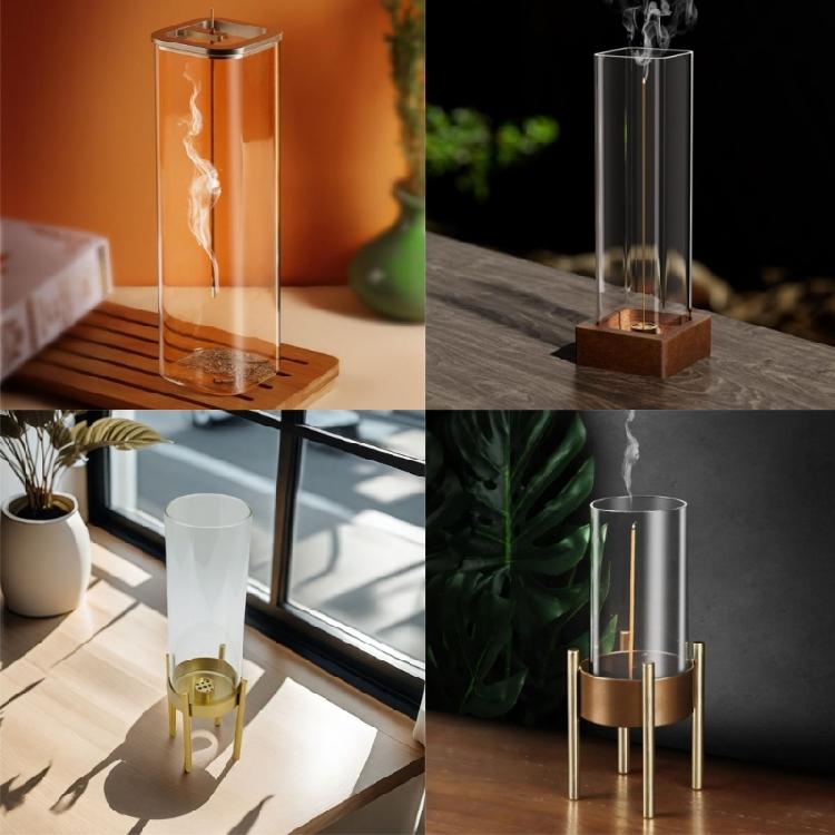 Modern Incenses Burners with Glass Ashes Catcher Anti Ashes Flying Inverted Incenses Stick Holder Stand Home Decors