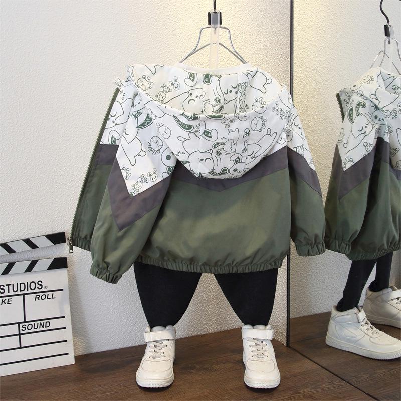 

Весенняя легкая модная ветровка для мальчиков 2025 года - Детская верхняя одежда среднего и большого размера 100