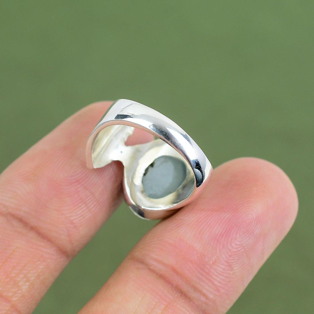 Aquamarine Ring 925 Sterling Silver Ring Original Gemstone Ring Handmade Elegant Jewelry Wonderful Ring Gift For Love Available In Ring Size