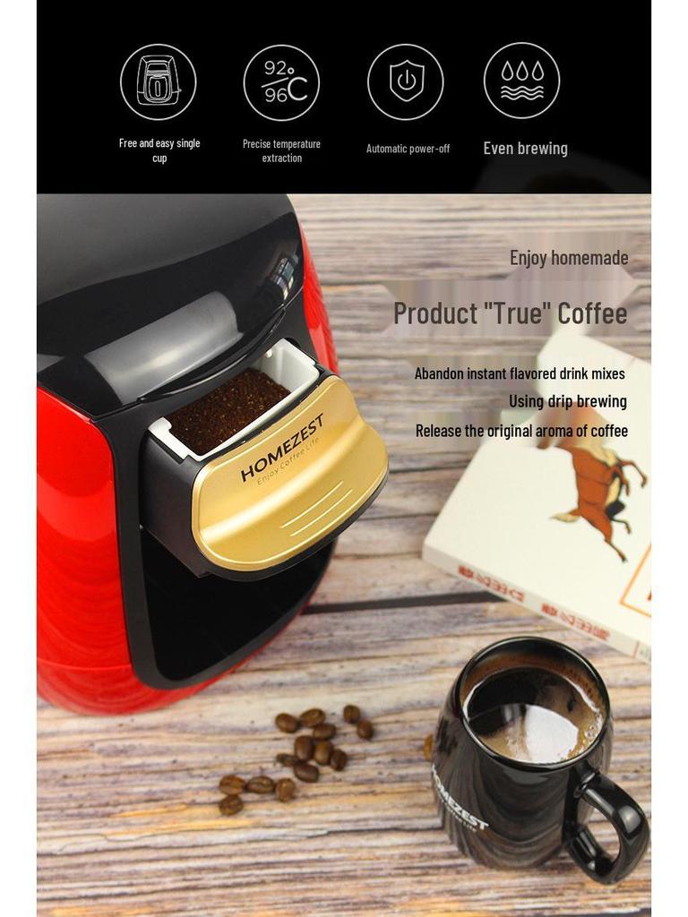 Portable German-American Single-Serve Automatic Coffee Maker for 1 Person, Model CM-313