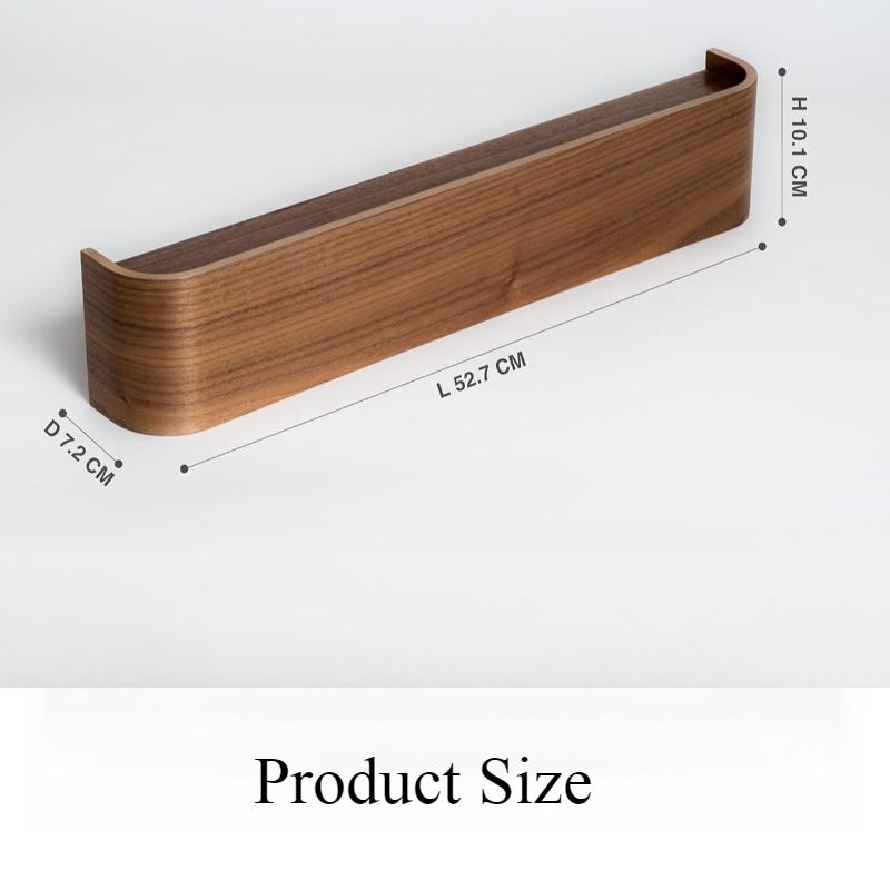 Wall Mounted Coat Rack, Modern Design Coat Rack with Hidden Wall Hooks - Solid Wood Veneer Panel Coat Hanger Walnut,1pc