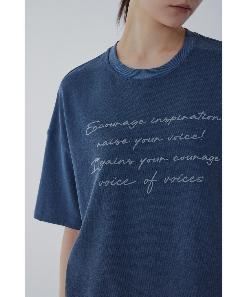 Bobeu Lettering Pigment T-Shirt_Navy 7156240009