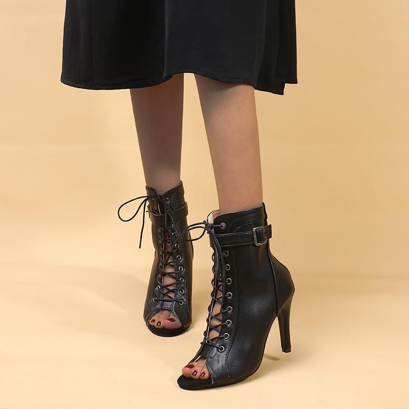 New Fashion Woman Ankle Latin Dance Shoes for Girls Soft Bottom Ballroom Shoes for Dancing Ladies High Heel Comfort Latino Shoes