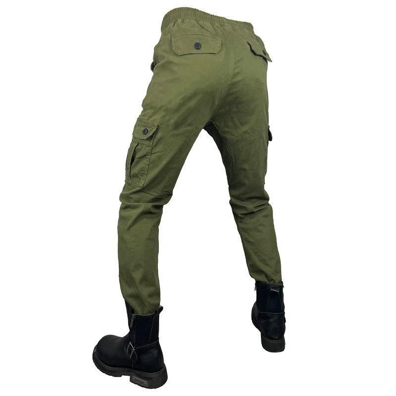 Pantaloni da moto da corsa uomo, pantaloni anti-caduta locomotiva, piedi legati casual multi-tasche da lavoro pantaloni da ciclismo, jeans, ginocchiere