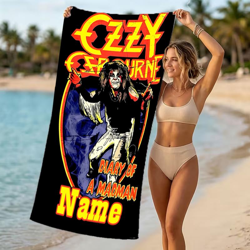 Customizable Personalized Beach Towels Rock Ozzy Osbourne Themed designs.Suitable for the Beach, Yoga, Sports;ideal As Beach Accessories