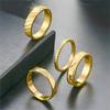 INS High-end Niche Sand Gold Ring for Women, Non-fading Fashion Couple Ring Trendy Men's Hand Jewelry