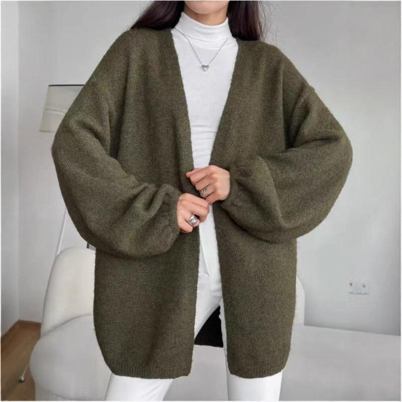 Lazy Wind Knitted Cardigan Women's Clothing Autumn and Winter New Loose Casual Versatile Sweater Jacket Women