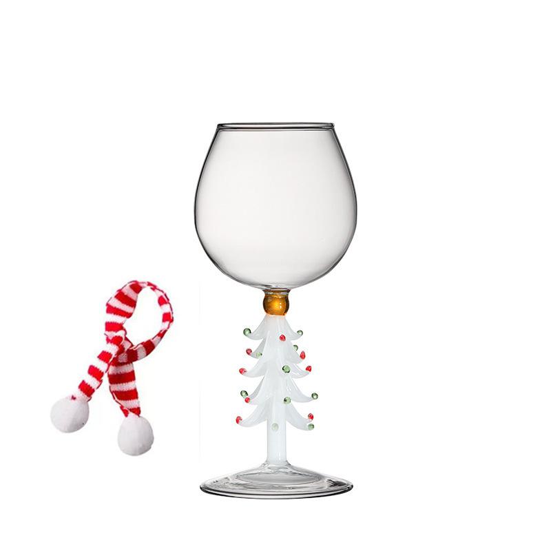 Beverage Drinking Cup for Party Use Glass Cup Elegant with Mini Scarf Christmas Gift Stemwares Wine Glass High Stemmed 1/2pcs