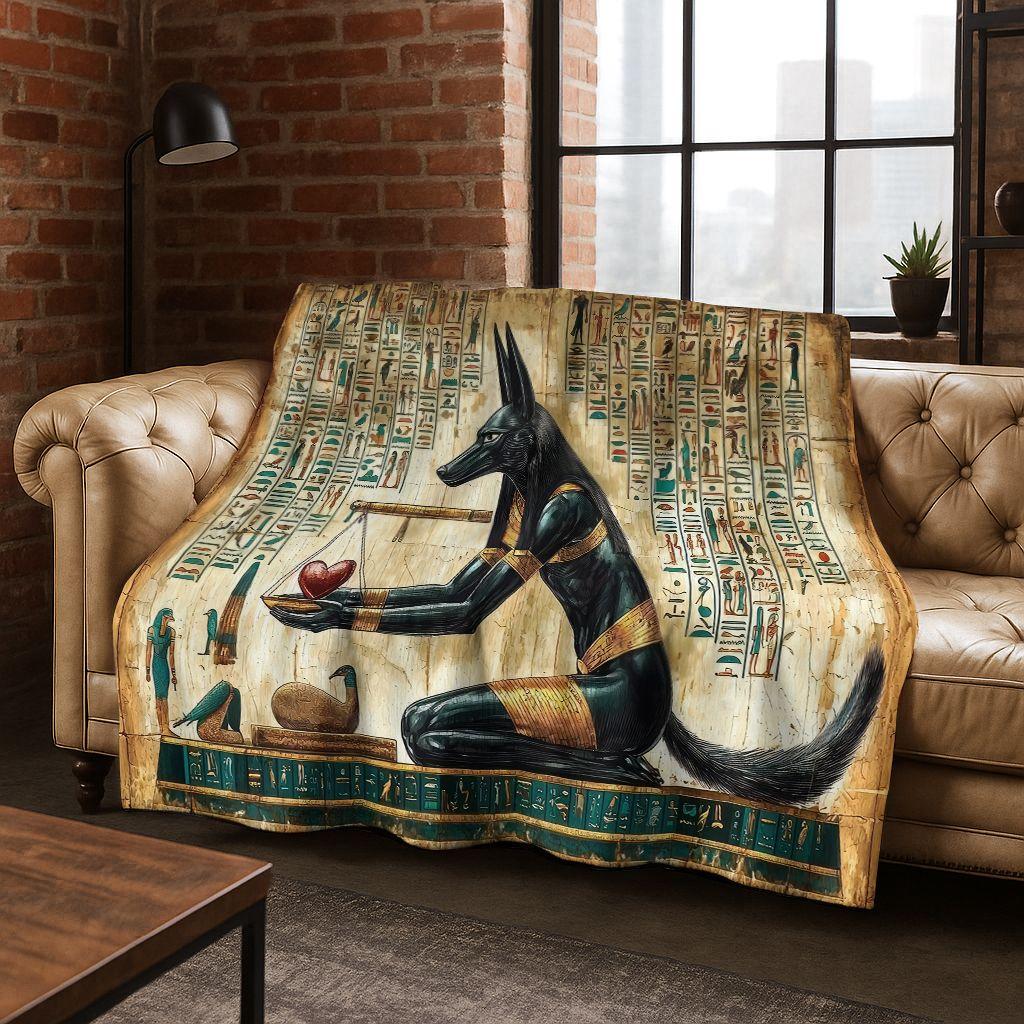 Ancient Egyptian Gods Dead Anubis Pharaoh Tutankhamun Mask Flannel Blanket,Cozy Soft Throw Blanket for Home Bedroom Bed Sofa Kid