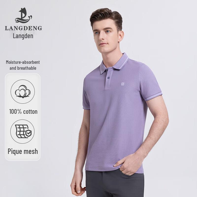 Men s Pure Cotton Short-Sleeve Polo T-shirt L