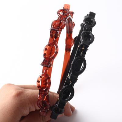 2Pcs Hair Hoop Double-Layered Hollow Braided Design Headband with Clips Bangs Styling Tool Clip-in Braided Headband