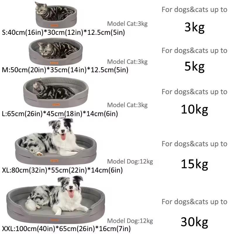 Dog Bed Mat Moisture-Proof All Season Use Chew Resistant Oxford Fabric Modern Solid Memory Foam Pet House