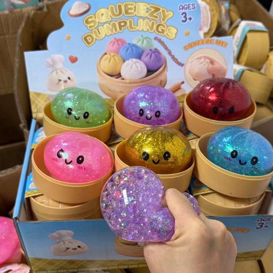 Glitter Dumpling Glitter Dumpling Squishy with Box Dumplings Sensory Squeeze Toy for Stress Relief Wholesale
