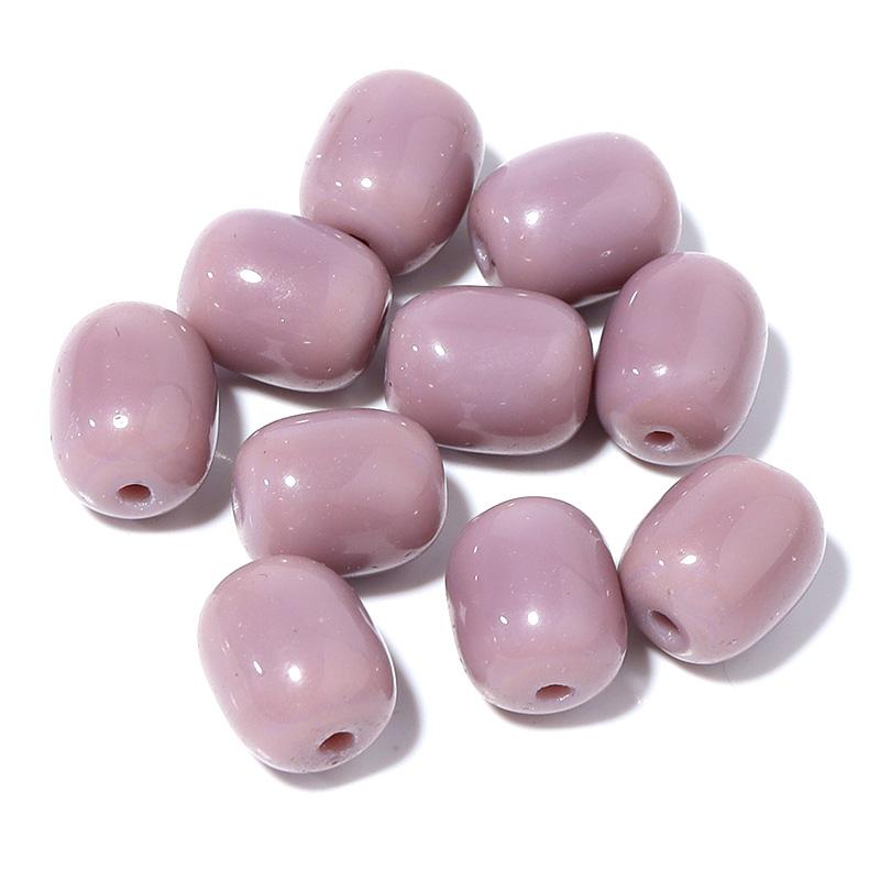 30pcs/lot Solid Oval Cylindrical Glass Beads For Jewelry Making Loose Spacer Beads DIY Bracelet Necklace Accessory
