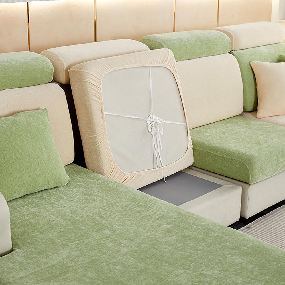 New Thick Elastic Sofa Seat Cushion Covers Solid Color Sofa Cover For Living Room Removable L Shape Armchair Couch Slipcovers