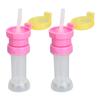 2Pcs Water Bottle Twist Cover Cap with Straw ABS Anti Choking Portable Dustproof Water Bottle Hat