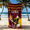 Washington Football Helmet Customizable Name Beach Towel Super Soft & Absorbent Portable for SwimmingBeachCamping Travel Beach AccessoriesGym