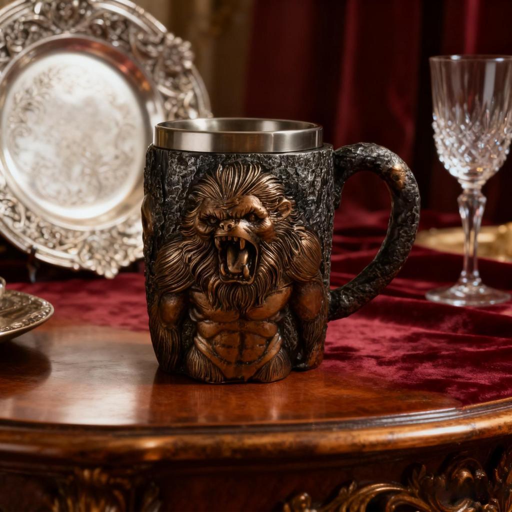 400ml Raging Ape Coffee Mug Novelty Cool Ape Resin Sculpture Beer Mug Party Decorations For Picnic Fishing Outdoor drinkware