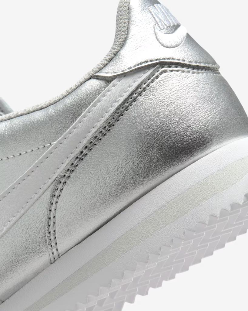 IR0042-001 Nike Cortez Metallic SilverGrey Fog White (Women's)