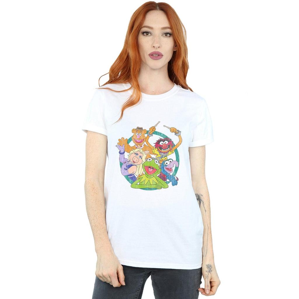 Disney Womens/Ladies The Muppets Group Circle Cotton Boyfriend T-Shirt