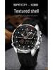 Sanda 6318 Men's Multi-Function Outdoor Sports Watch with Three-City Time, Countdown, and Waterproof Features