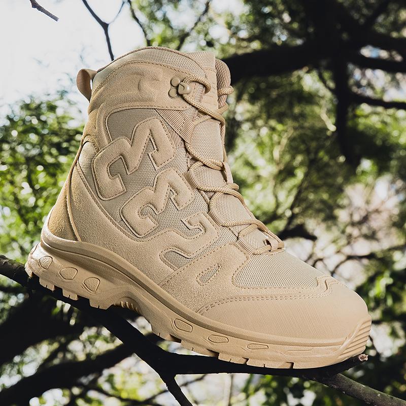 

Men s High-Top Outdoor Boots Autumn Winter New Style Climbing Tactical Boots Mountain Off-Road Comfortable Work Safty Shoes 39 бежевий