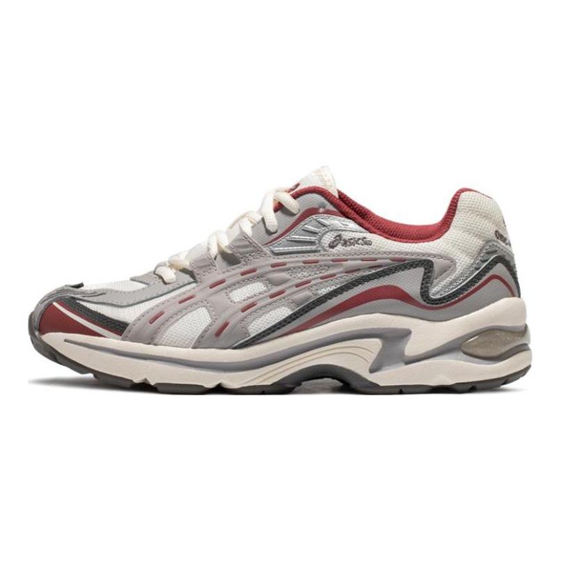 Asics Tkanina Gel-Preleus Syntetická kůže Síťovina Pohodlné Jednoduché Nízké Lifestyle Neformální Boty Unisex Tenisky Bílá Šedá Červená 1201A838-105