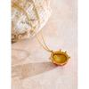 Yhpup Trendy Red Enamel Ladybird Insect Pendant Necklace 18K Golden PVD Plated Popular Fashion Jewelry Waterproof