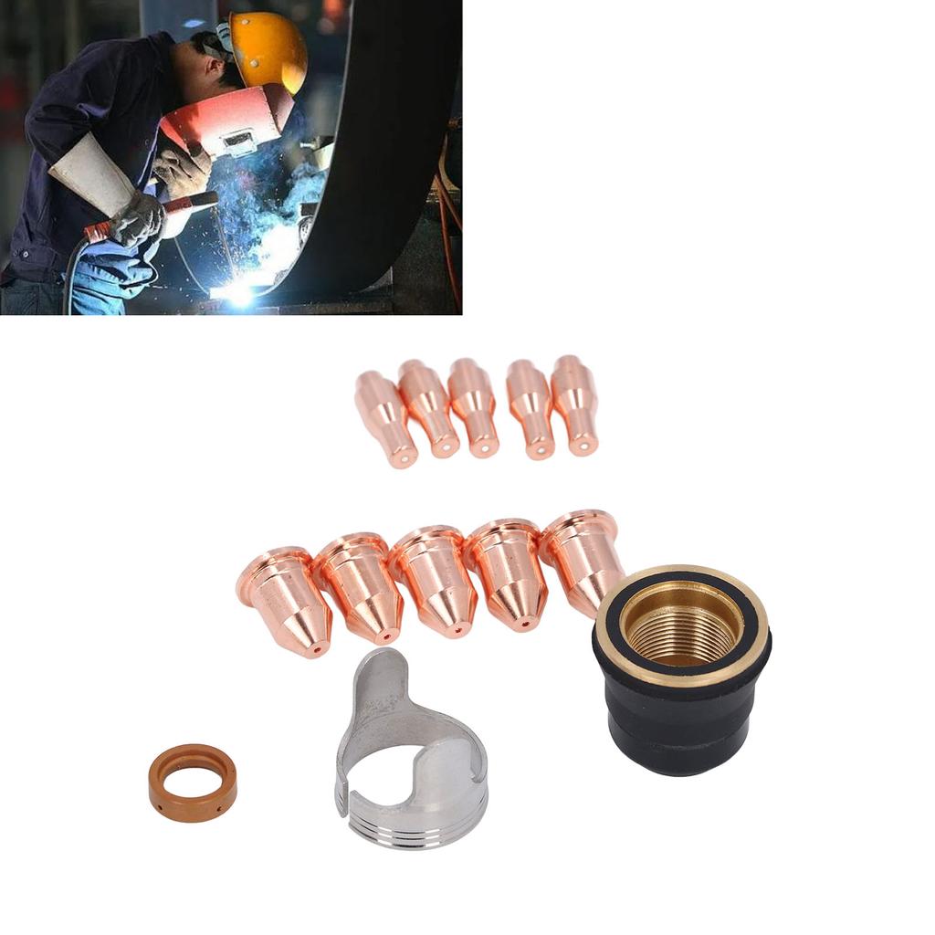 13Pcs Plasma Cutting Torch Consumables Set Accurate Tip Electrode for IPT45 Cutter Equipment