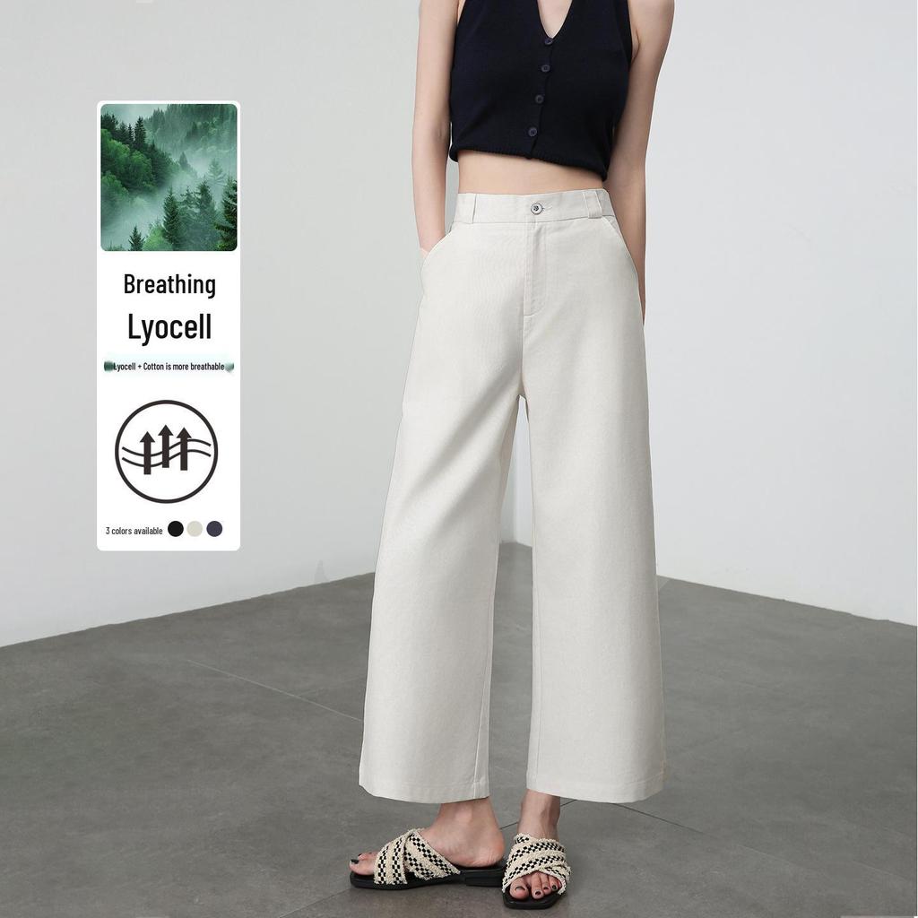 Women's Summer 2026 Slimming Straight-Leg Wide-Leg Pants - Lightweight Japanese Style
