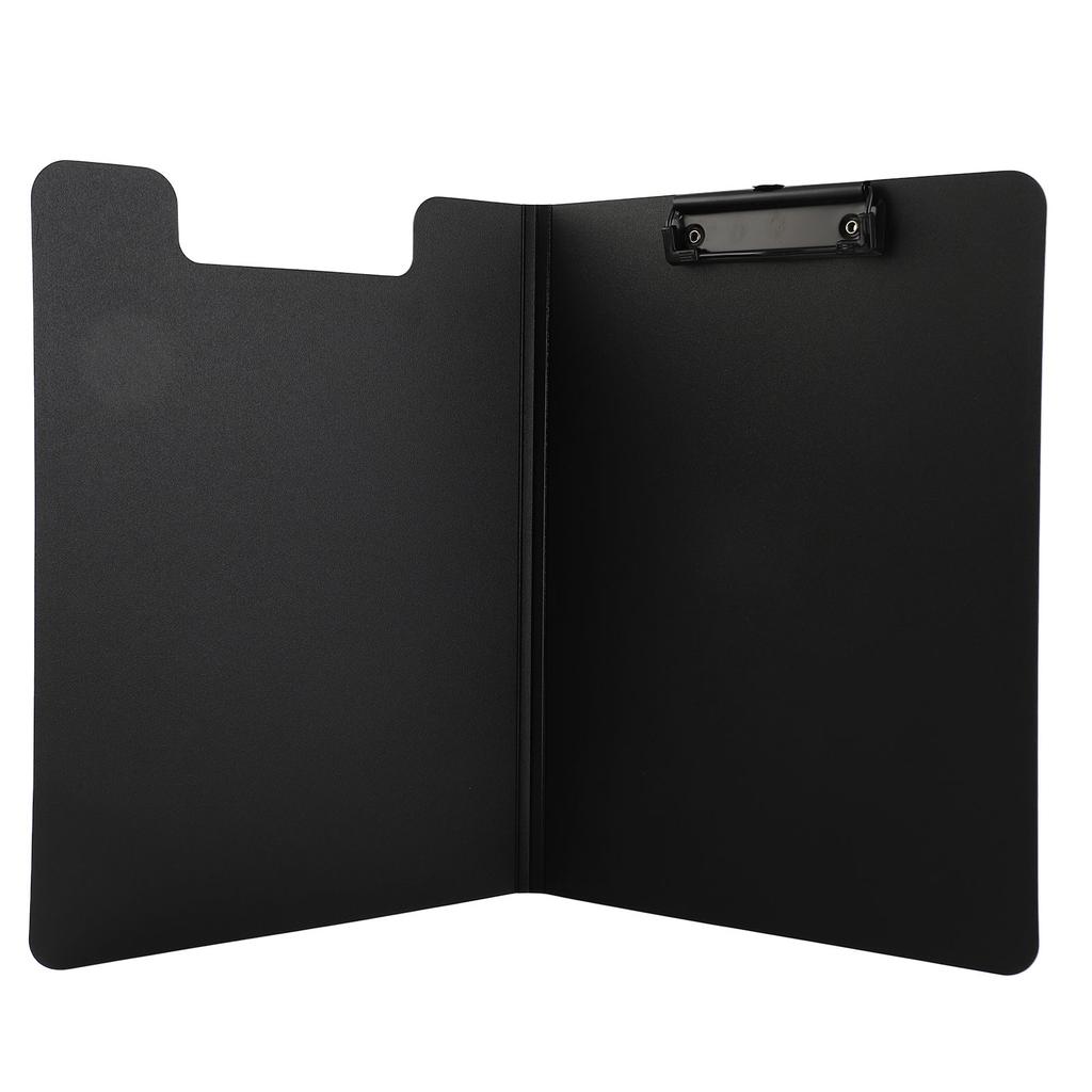 A4 Clipboard Folder Hold 100 Sheets Simple Straight Grain Office Clipboard Folder Paper Folders for School Office Black