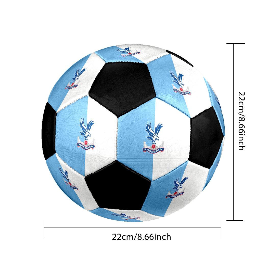 Pallone da Calcio Crystal Palace F.C Colorato Per Tutte le Età Cucito a Macchina PVC Pronto per la Competizione Resistente Alto Rimbalzo.TAGLIA5