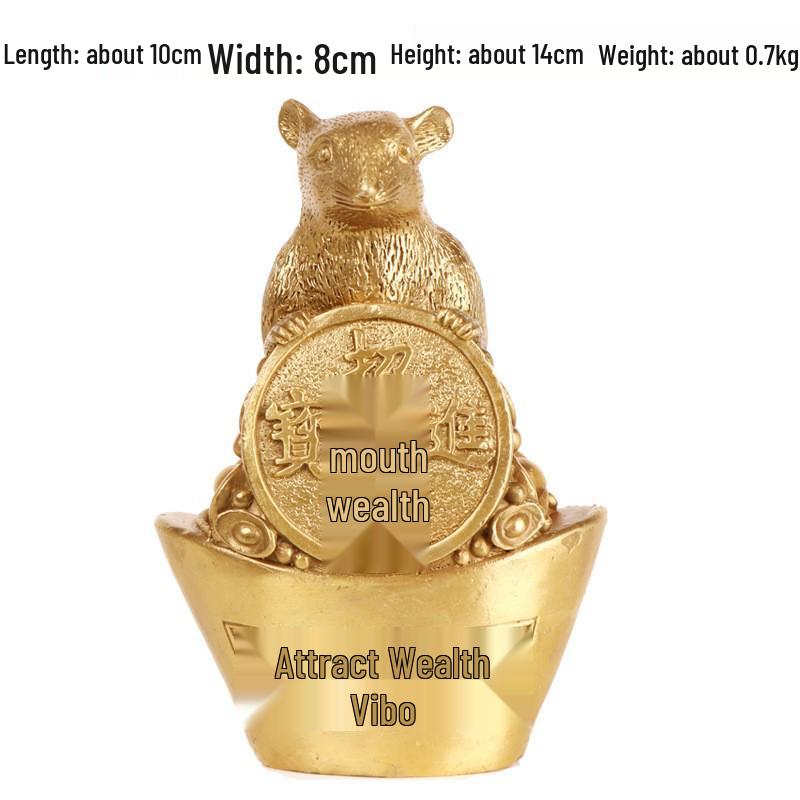 Copper Rat Ingot Ornament - Zodiac Rat Handicraft