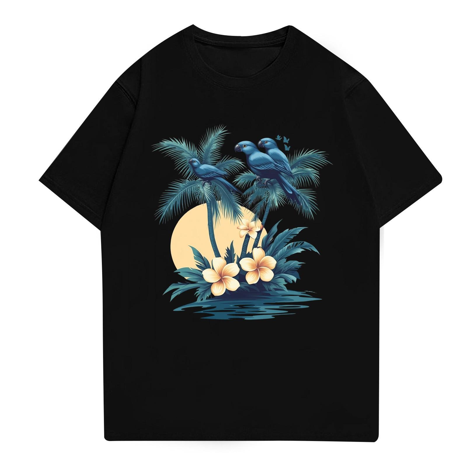 

Мужская рубашка с воротником-стойкой и коротким рукавом, свободная рубашка для отдыха и отдыха, мужская L чёрный