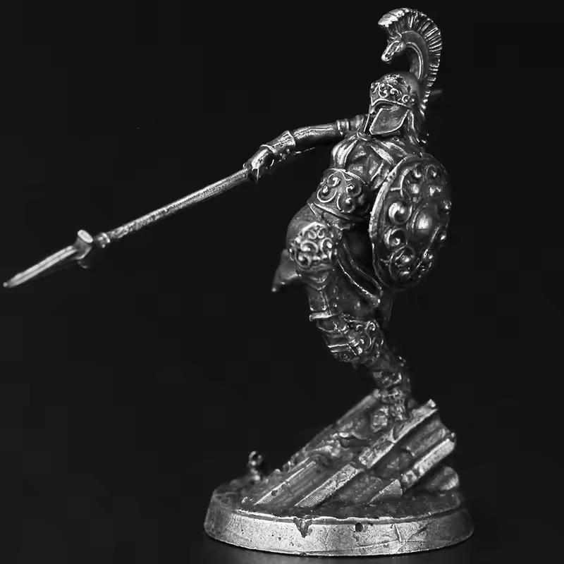 Metal Military Ancient Greek Warrior Soldier Model Action Figures Toys Board Game Pieces Miniature Ornament Accessories Desktop