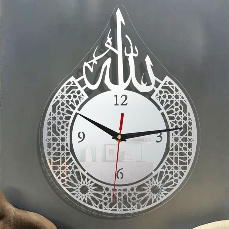 Islamic Eid Wall Clock Silent for Time Clocks for Home Kids Room Bedroom Office Cafe Decoration Hanging Silence Dropshipping