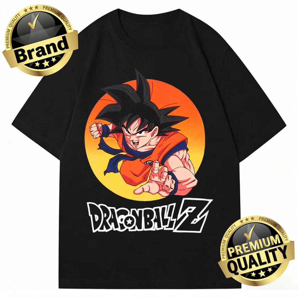 Dragon Ball Trendy Hot Items 2026 Summer Retro Mens Printed TShirt Goku Action Pose Design Oversized UnisexKids Streetwear