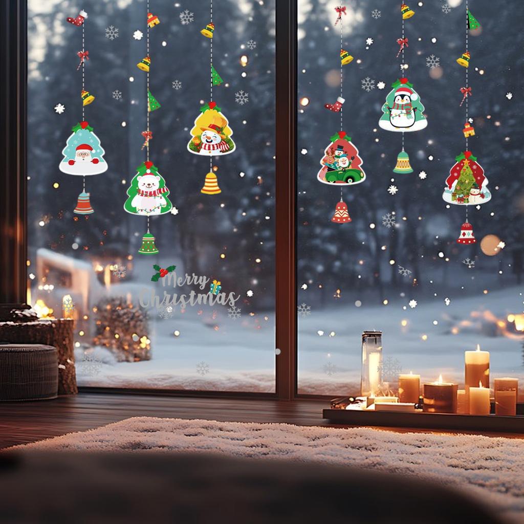 Window Stickers, Snowflakes, Glitter Christmas Decoration Window Stickers, Static Christmas Window Stickers(1PC)