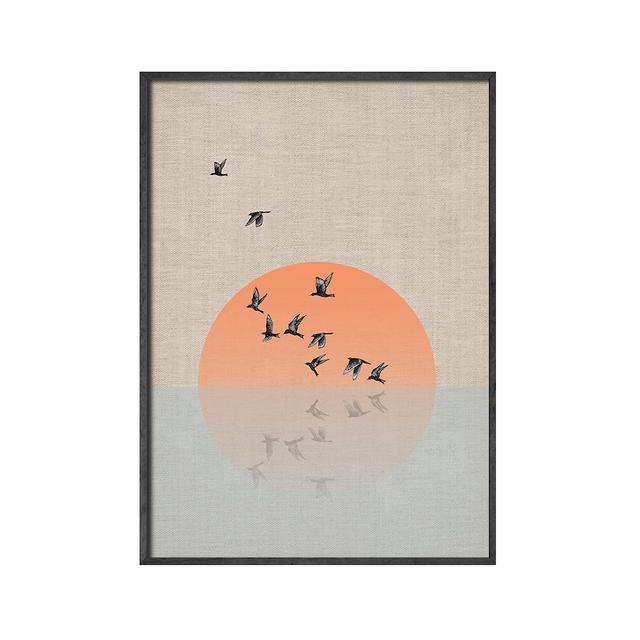 

Sunset Landscape Nordic Poster Wall Art Prints Sun Bird Canvas Picture Paintings for Living Room Interior Decor No Frame 21*30cm No Frame