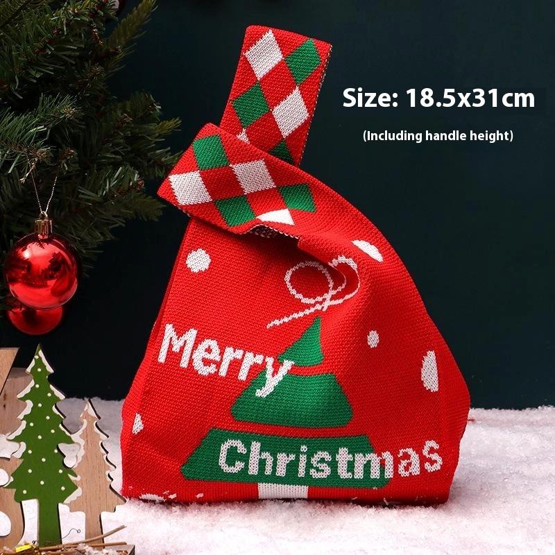 Weihnachtsgeschenktüten Weihnachten Nikolaussäcke Verpackung Gestrickte Aufbewahrungstasche Frohe Weihnachten Kinder Süßigkeitentüte Heimdeko Weihnachtsdekoration