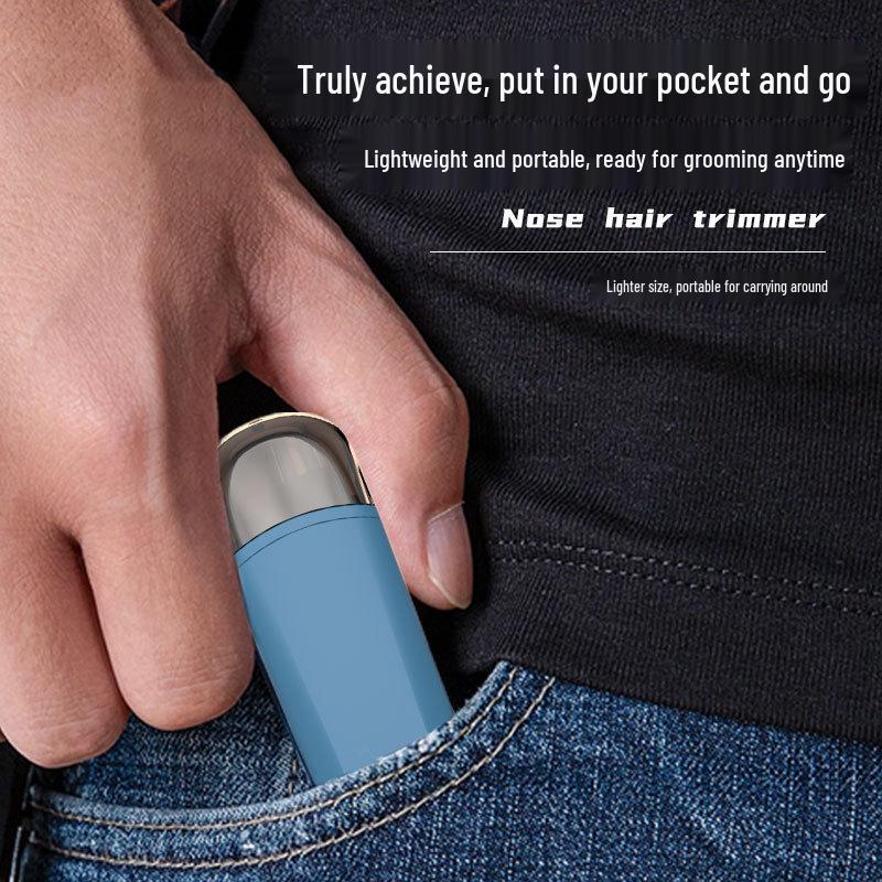 Compact Electric Nose Hair Trimmer Razor - Portable Grooming Tool