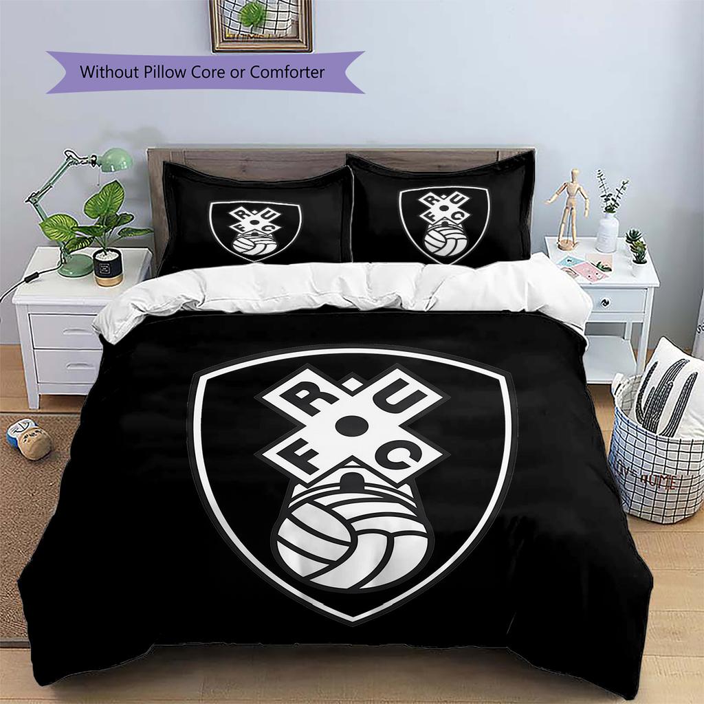 Rotherham United Badge Pattern Bedding Home Decoration Birthday Gift (1 * Duvet Cover + 2 * Pillowcase, Without Core)