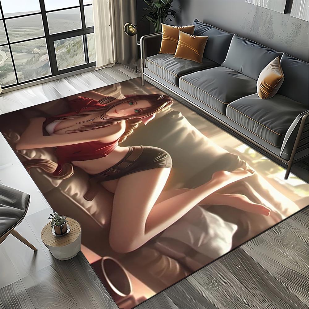 New Style Final Fantasy Games Cloud Tifa Aerith Carpet Rug for Living Room Bedroom Home Sofa,Kids Play Non-slip Floor Mat