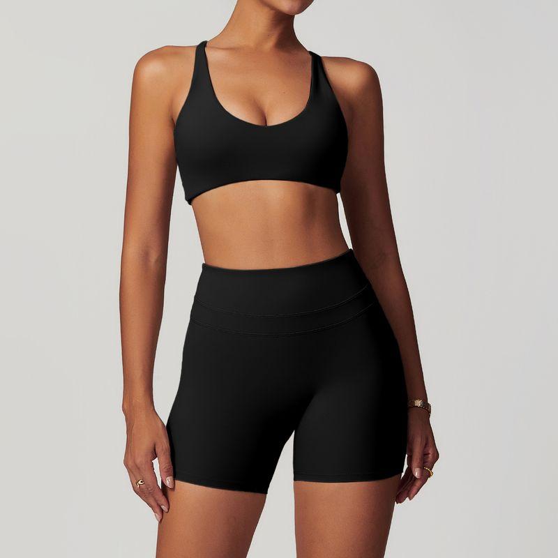 Guangzhou Zechuang Clothing Co., Ltd. Brushed Tight Back Yoga Suit Stretch High Waist Workout Clothes for Women Running