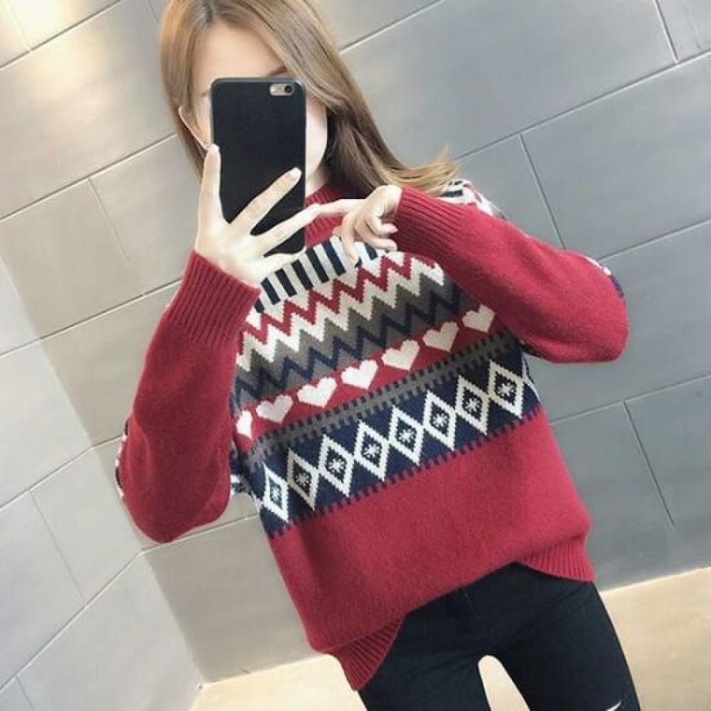 Navava Women Nordic Half Turtleneck Long Sleeve Knit Sweater Nk3518