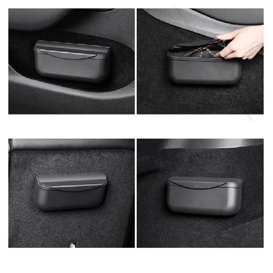 Car Storage Box For Tesla Model 3 Y S X Sticky Case Glasses Sunglasses Holder Garbage Trash Bin TPE Stickable Car Accessories