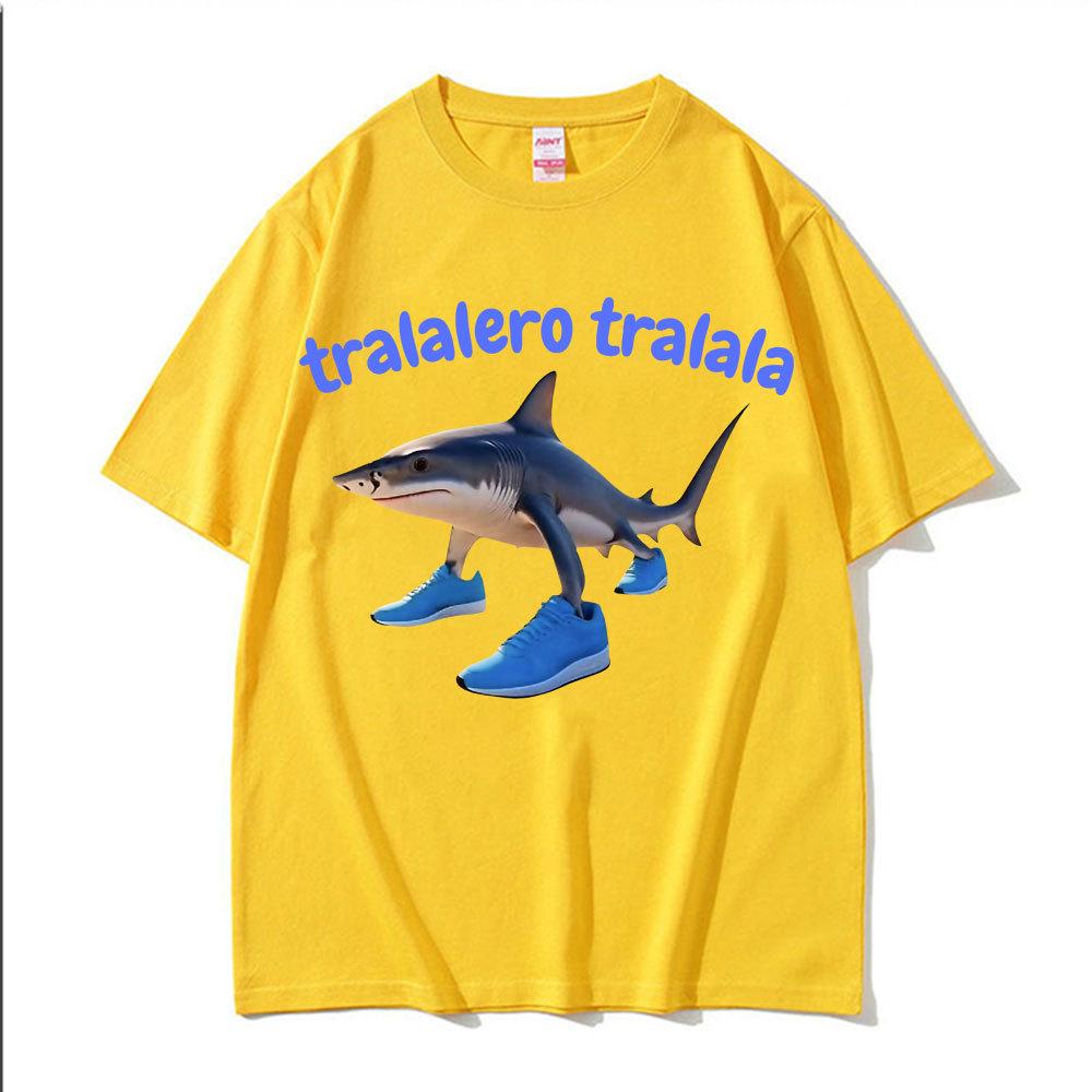 2025 Summer Tralalero Tralala Funny Shark Meme T-shirt Gifts Men Wen Fashion Gothic Vintage T-shirts Male Casual Humor T Shirt